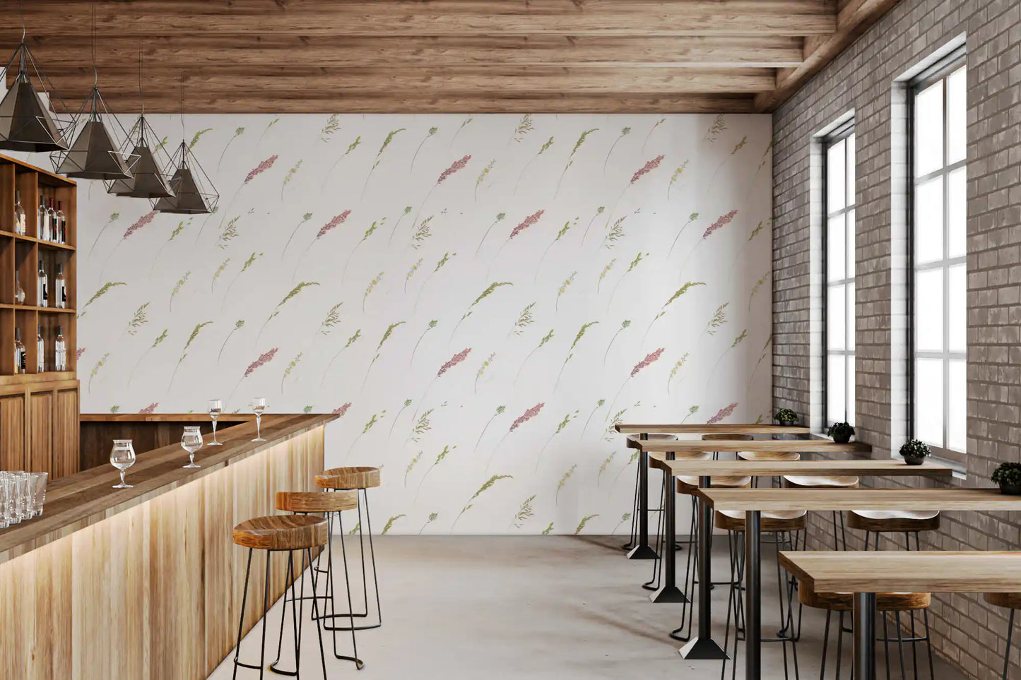 Ethereal Botanical Stems Wallpaper⁠
