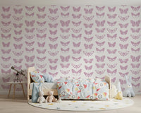 Soft Pink Moth Assemblage Wallpaper⁠