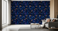 Midnight Blue Painted Harmony Wallpaper⁠
