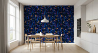 Midnight Blue Painted Harmony Wallpaper⁠