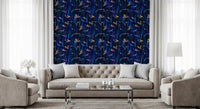 Midnight Blue Painted Harmony Wallpaper⁠