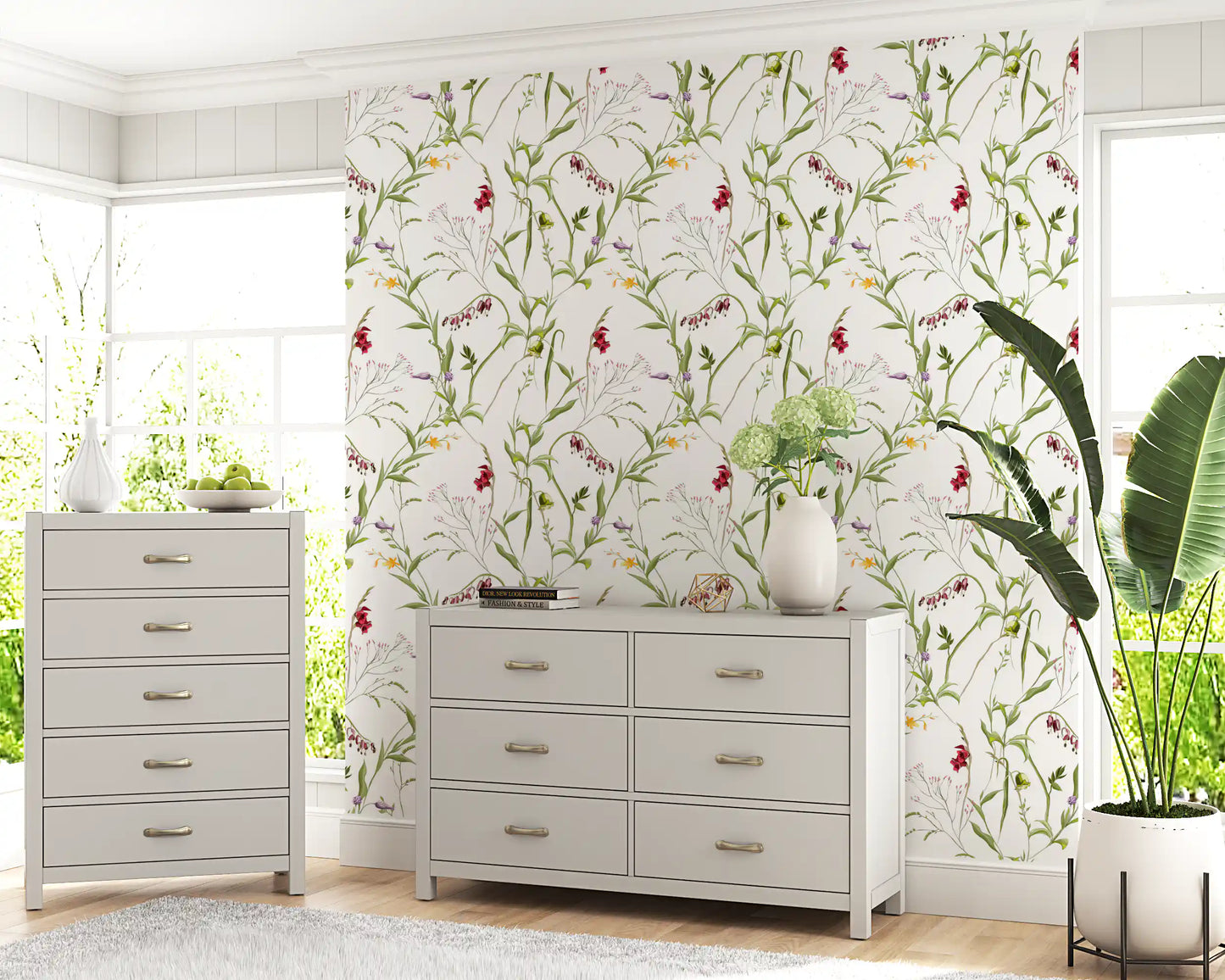 Wildflower Meadow Botanical Wallpaper⁠