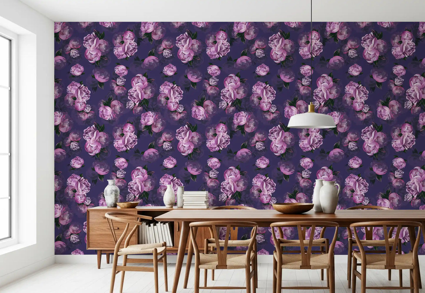 Velvet Peony Bloom Floral Art Wallpaper⁠
