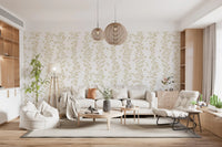 Cream Botanical Vine Trails Wallpaper⁠