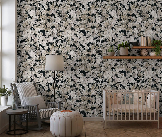 Rustic Floral Silhouette Art Wallpaper⁠
