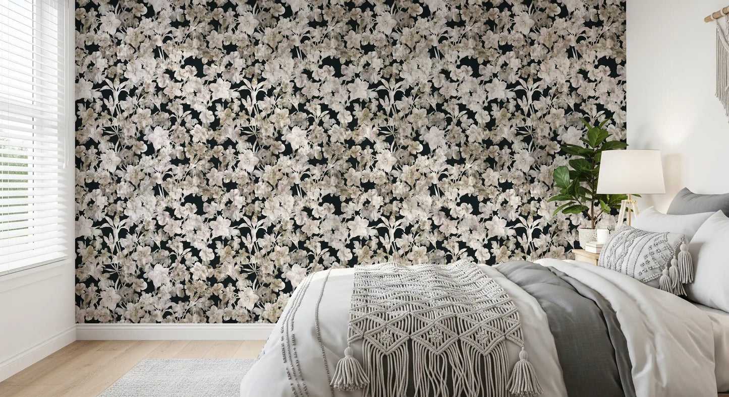 Rustic Floral Silhouette Art Wallpaper⁠