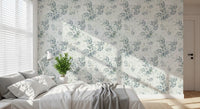 Muted Sage Botanical Sprigs Wallpaper⁠