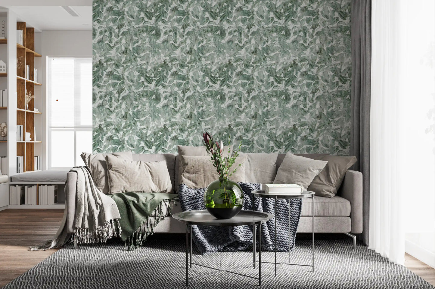 Sage Botanical Forest Print Wallpaper⁠