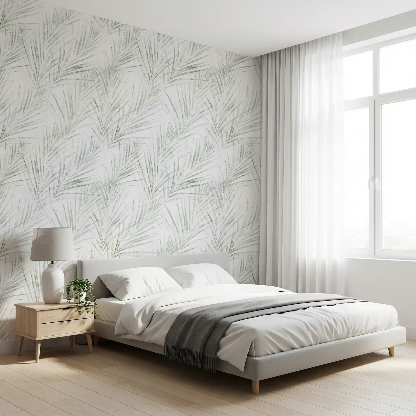 Sage Palm Botanical Sketch Wallpaper⁠