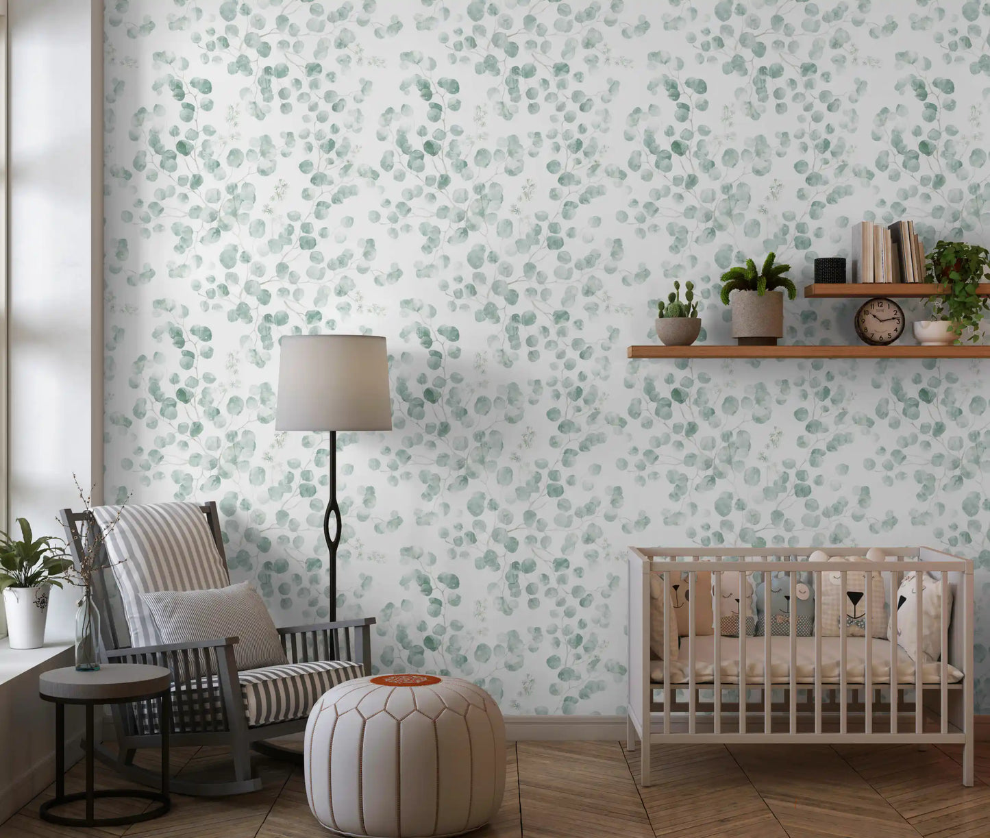 Ethereal Sage Leaf Botanical Repeat Wallpaper⁠