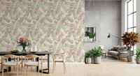 Ripe-looking pineapples in mauve and green on tropical fruit wallpaper GD12348