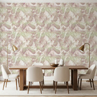 Pastel-toned pineapples dot this tropical fruit wallpaper in green and pink GD12348