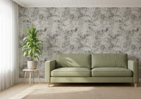 Grey-green foliage lifts a bright office room, Tropical Foliage wallpaper on show GD12351