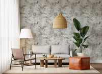 Muted Tropical Foliage wallpaper in a calm living room GD12351