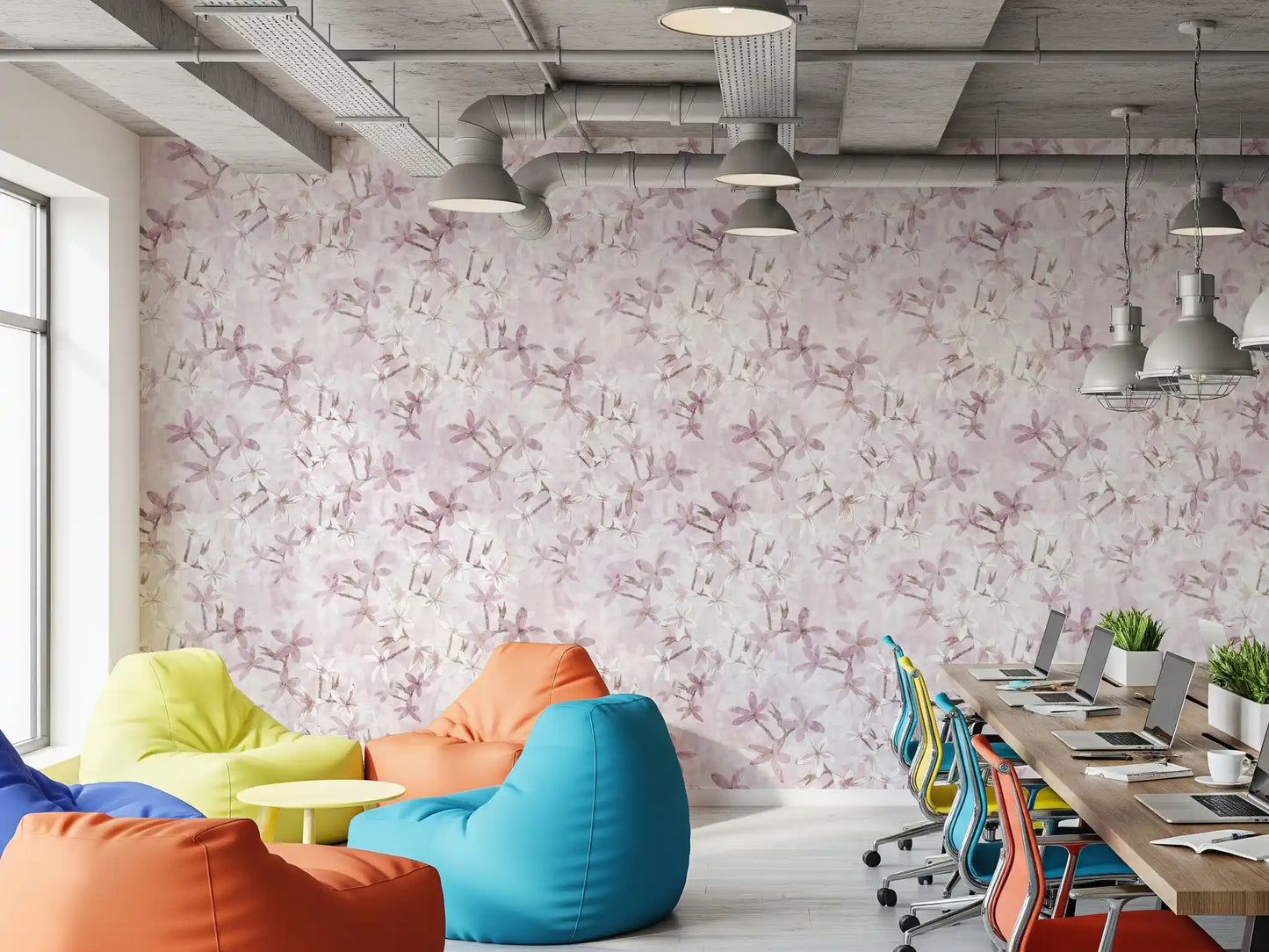 Soft Blush Petal Drift Wallpaper⁠