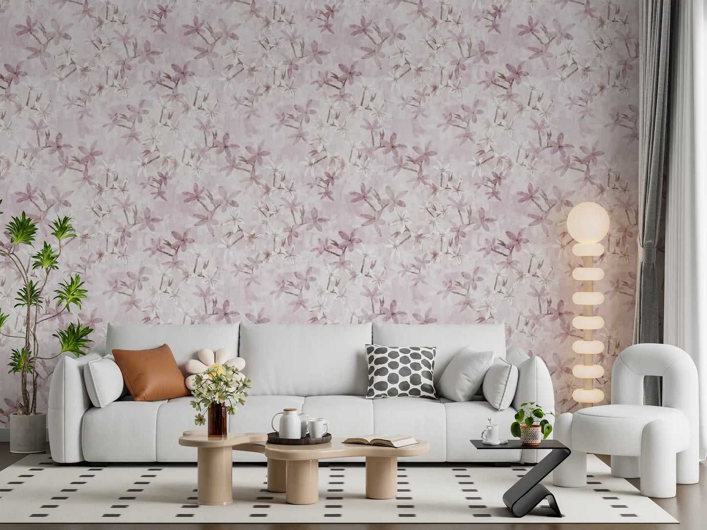 Soft Blush Petal Drift Wallpaper⁠