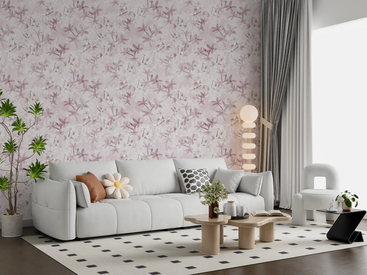 Soft Blush Petal Drift Wallpaper⁠