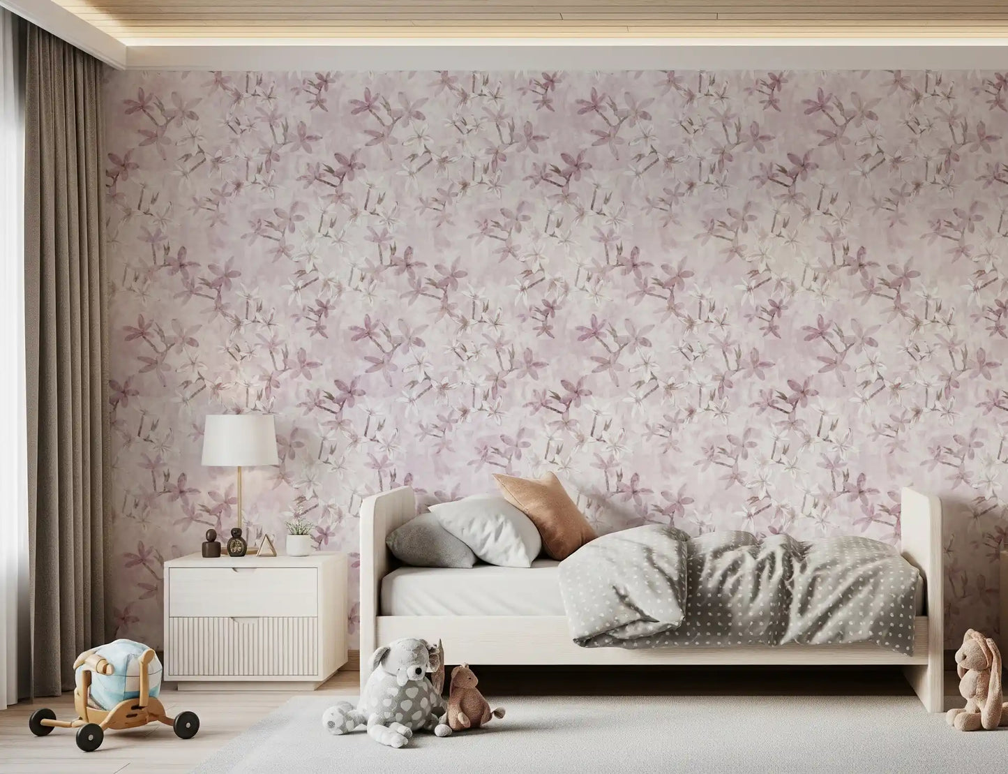 Soft Blush Petal Drift Wallpaper⁠