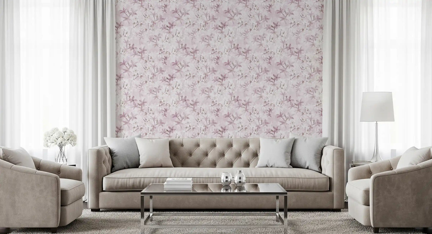 Soft Blush Petal Drift Wallpaper⁠
