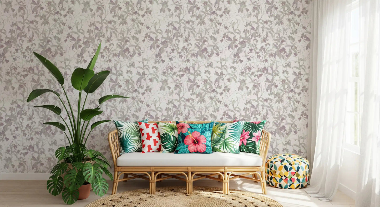 Serene Watercolor Botanical Trail Wallpaper⁠