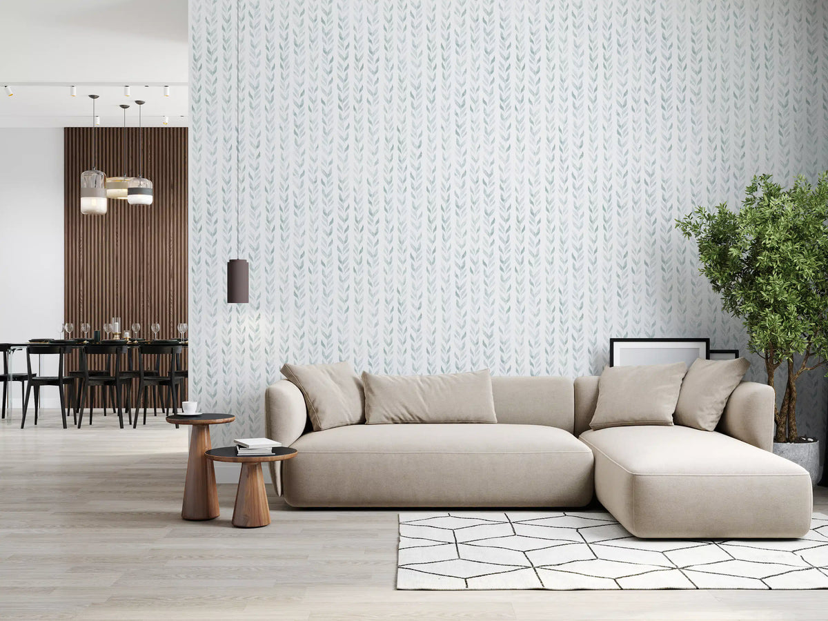 Ribbed leaf columns rise across the Watercolor wallpaper repeat GD12359