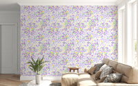 Sprinkled wallpaper blooms turn a living room cheerful and sunny GD12363