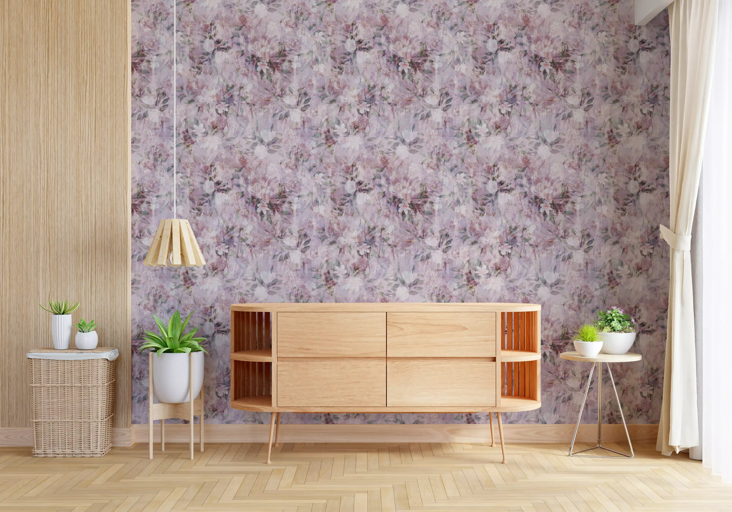 Muted Meadow Brushstroke Print Wallpaper⁠