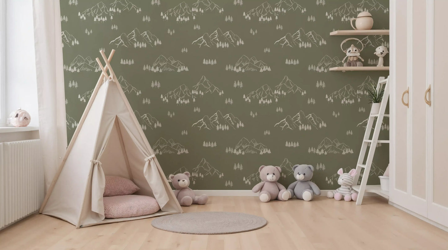 Minimalist Alpine Peaks Wallpaper⁠
