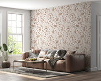 Rustic Woodland Rabbit Meadow Wallpaper⁠