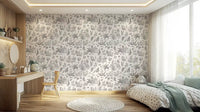 Rustic Forest Friends Botanical Sketch Wallpaper⁠