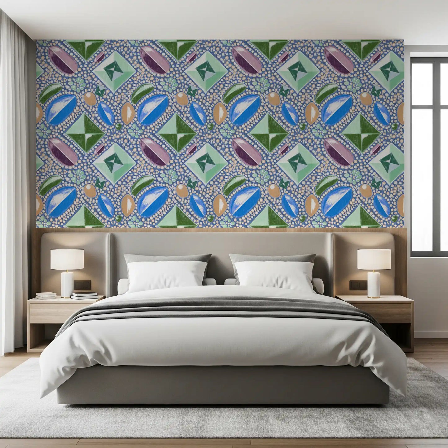 Royal Gemstones Blue Pastel Wallpaper⁠