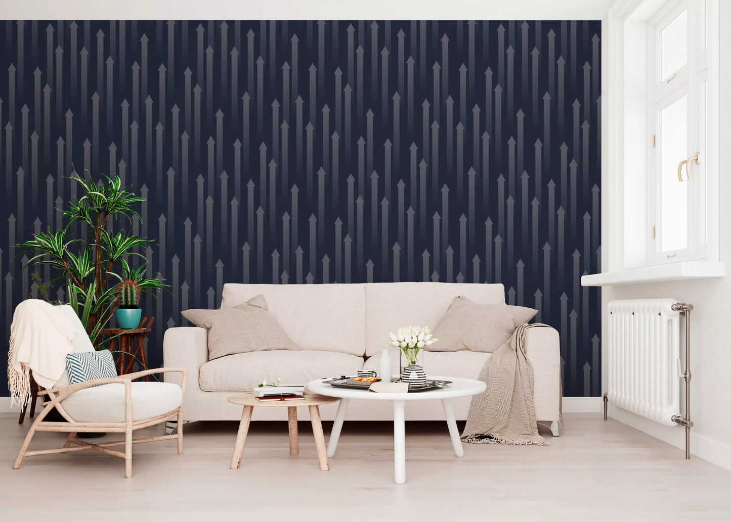 Ascending Arrow Geometric Motif Wallpaper⁠