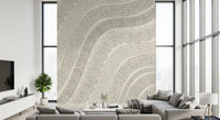 Minimalist Flowing Line Etching Wall Mural