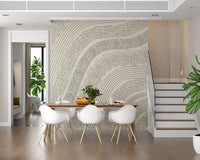Minimalist Flowing Line Etching Wall Mural
