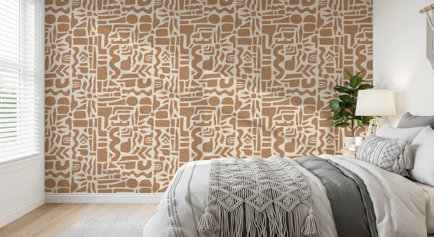 Abstract Earth Toned Shapes Wallpaper⁠