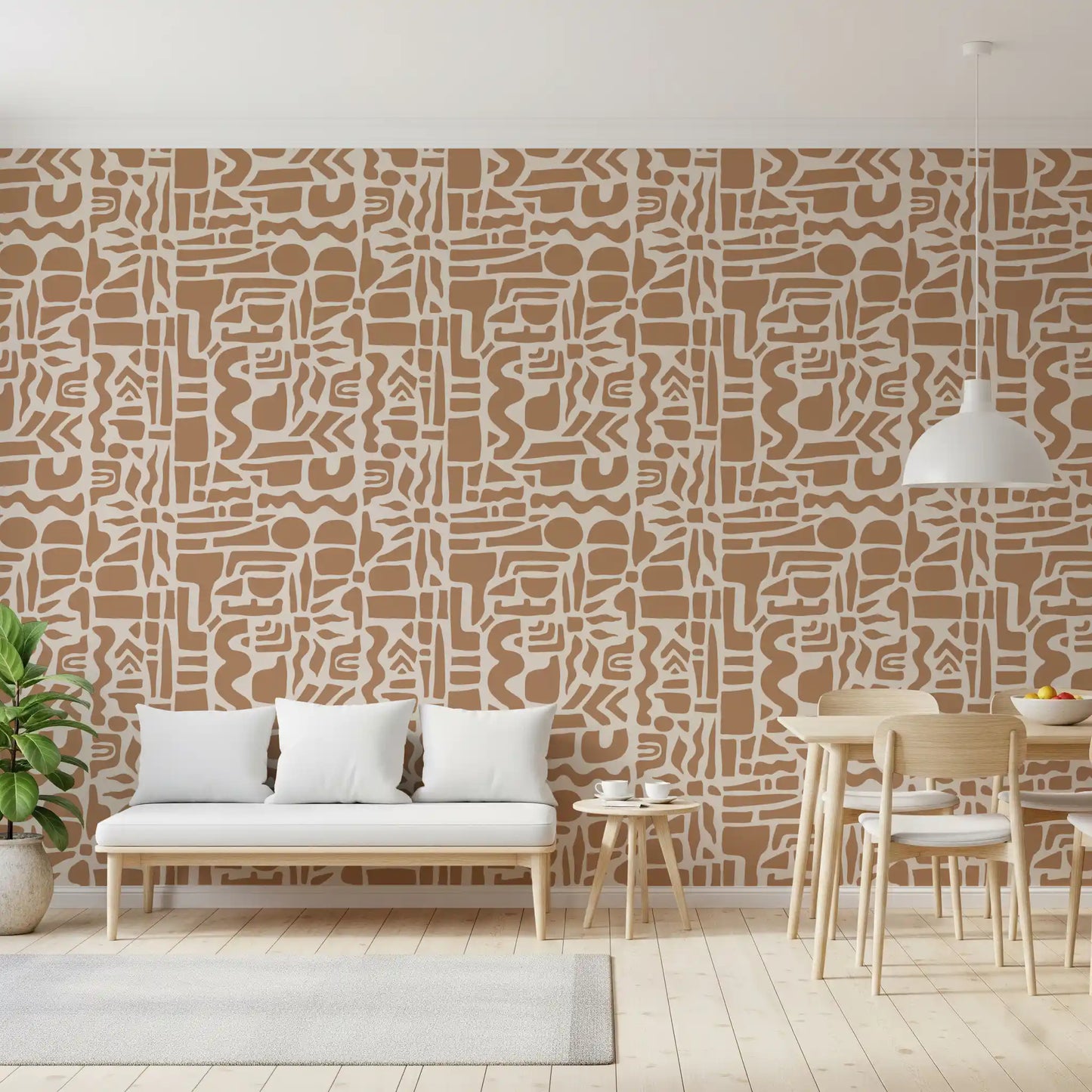Abstract Earth Toned Shapes Wallpaper⁠