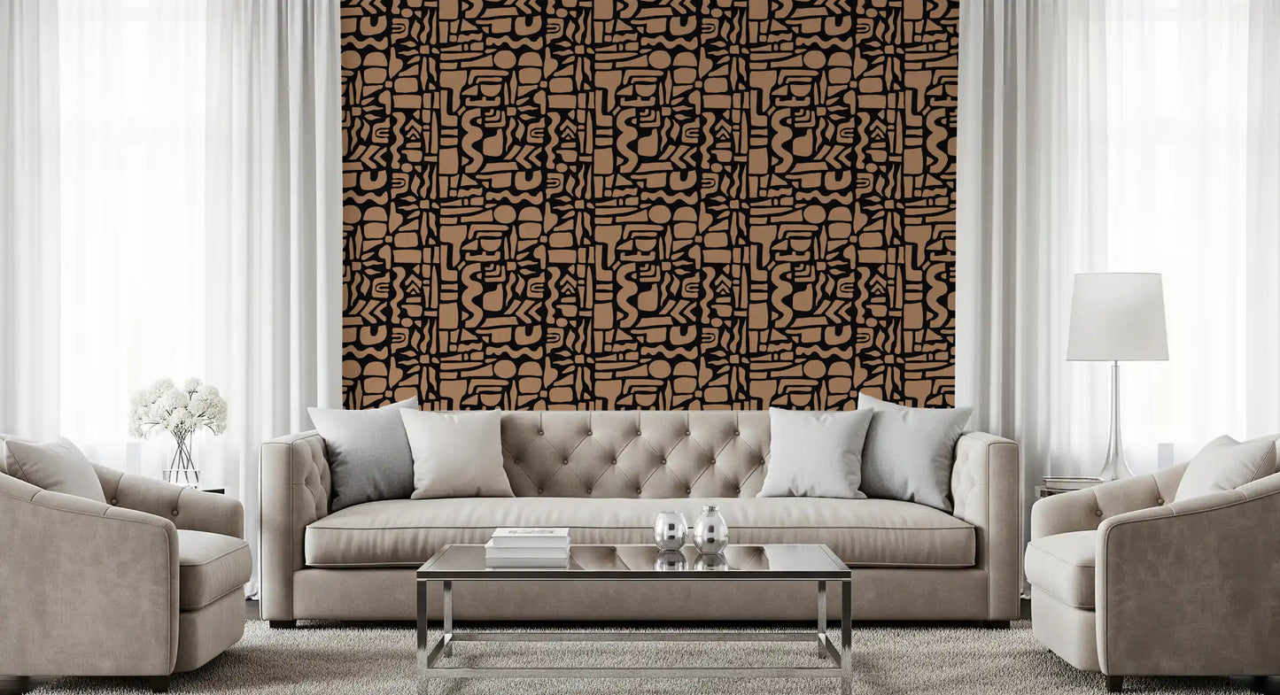 Abstract Earth Toned Geometric Shapes Wallpaper⁠