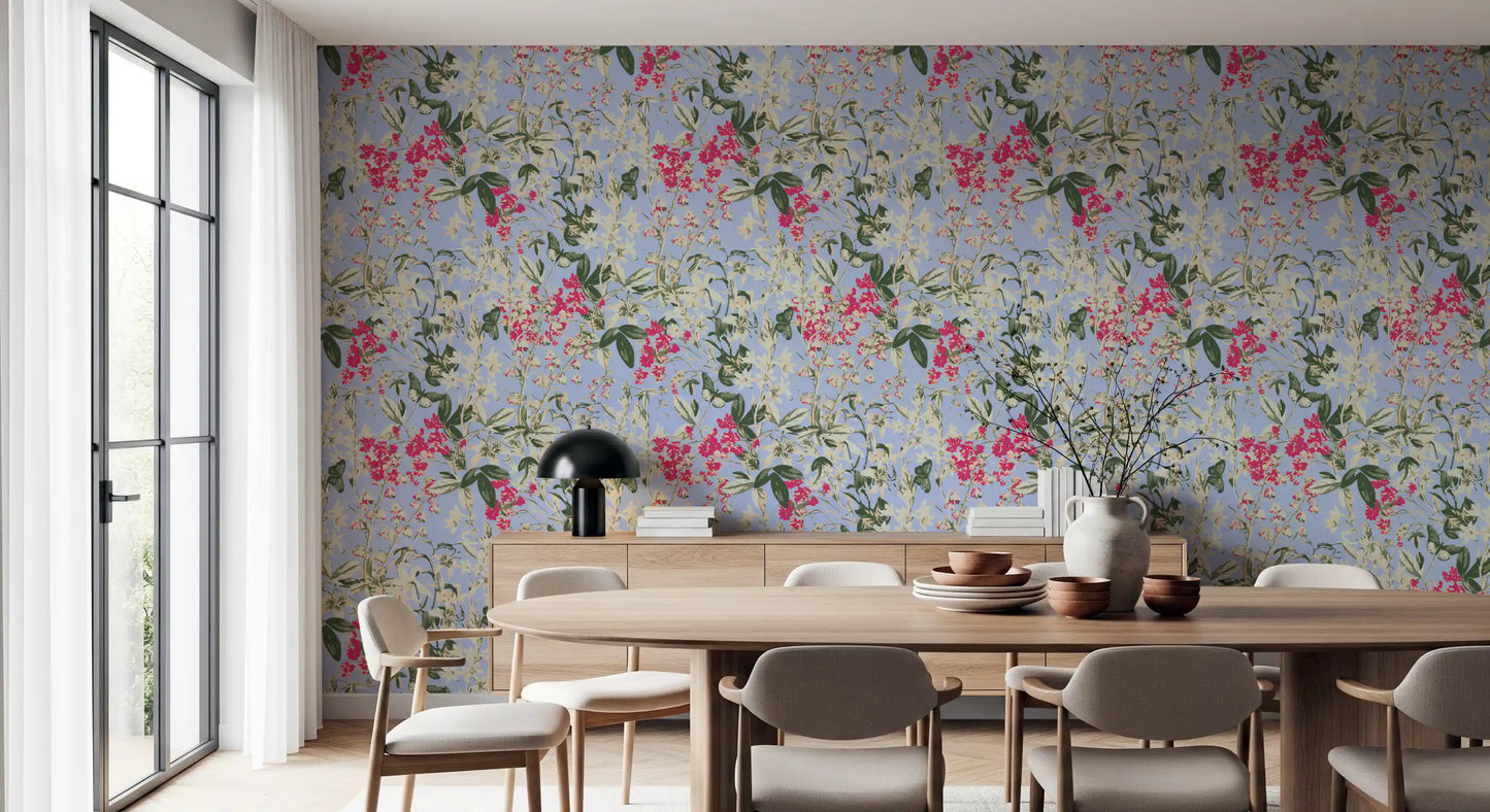 Vibrant Garden Meadow Floral Wallpaper⁠