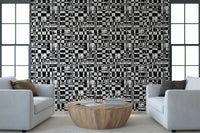 Abstract Ink Grid Mural Wallpaper⁠