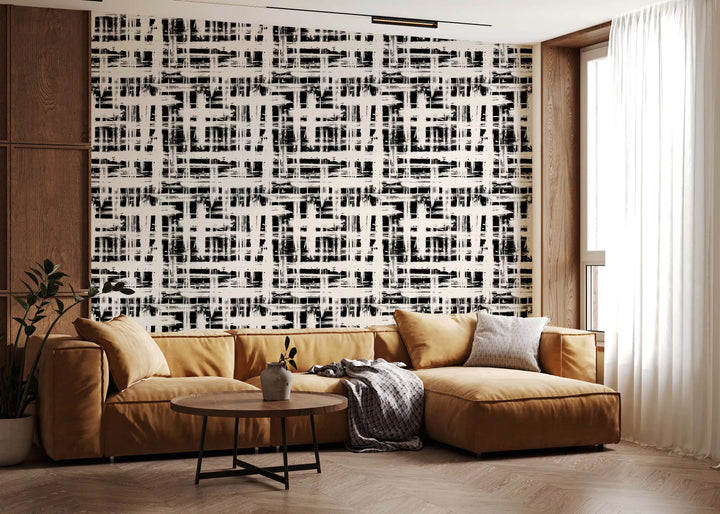 Monochrome Crosshatch Texture Wallpaper⁠