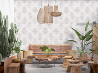Minimalist Grey Brushed Damask Wallpaper⁠