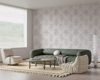 Minimalist Grey Brushed Damask Wallpaper⁠