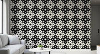 Graphic Starburst Geometric Motif Wallpaper⁠