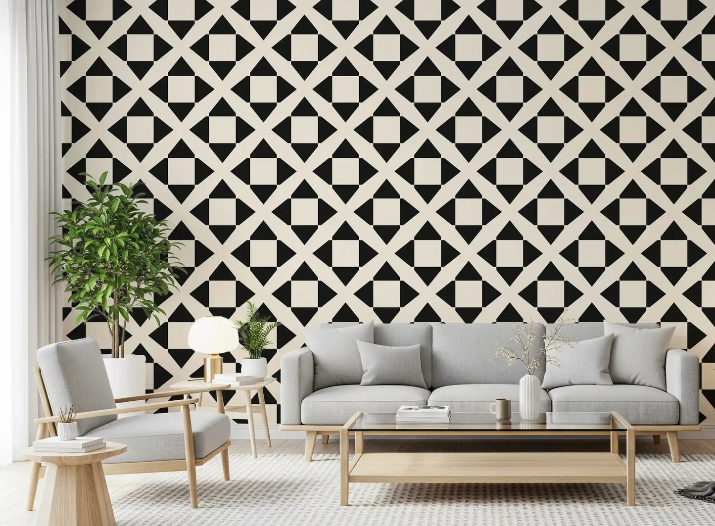 Minimalist Diamond Grid Wallpaper⁠