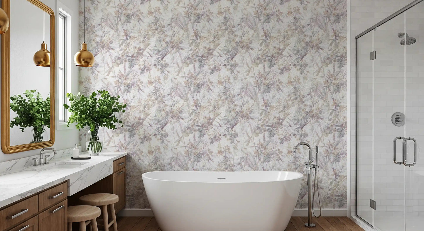 Ethereal Meadow Botanical Bloom Wallpaper⁠