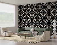 Geometric Monochrome Circle Grid Wallpaper⁠