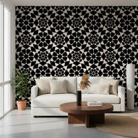 Geometric Monochrome Circle Grid Wallpaper⁠