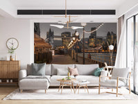 Cosmopolitan Night Riverside Scene Wall Mural