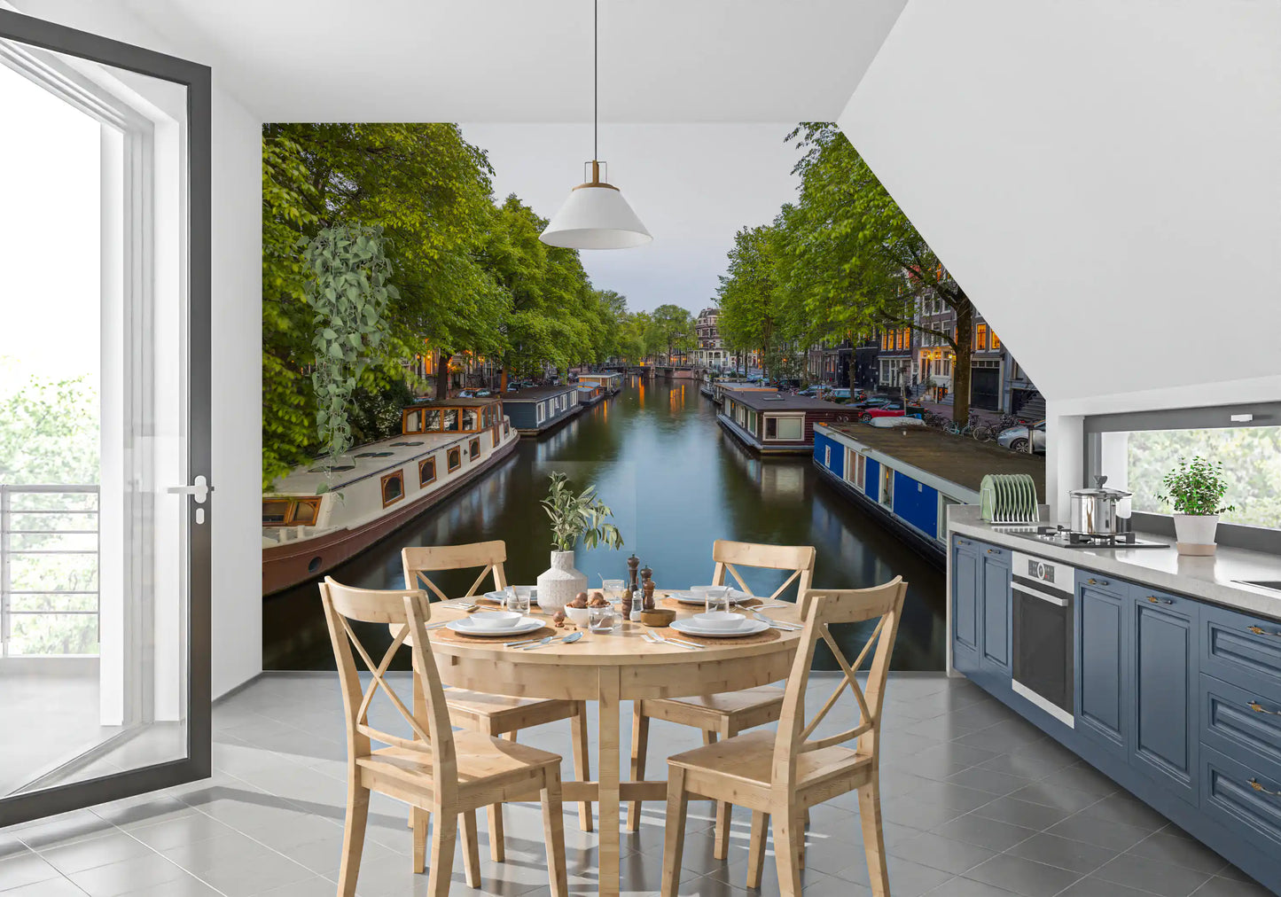 Amsterdam Riverside Reflection Wall Mural