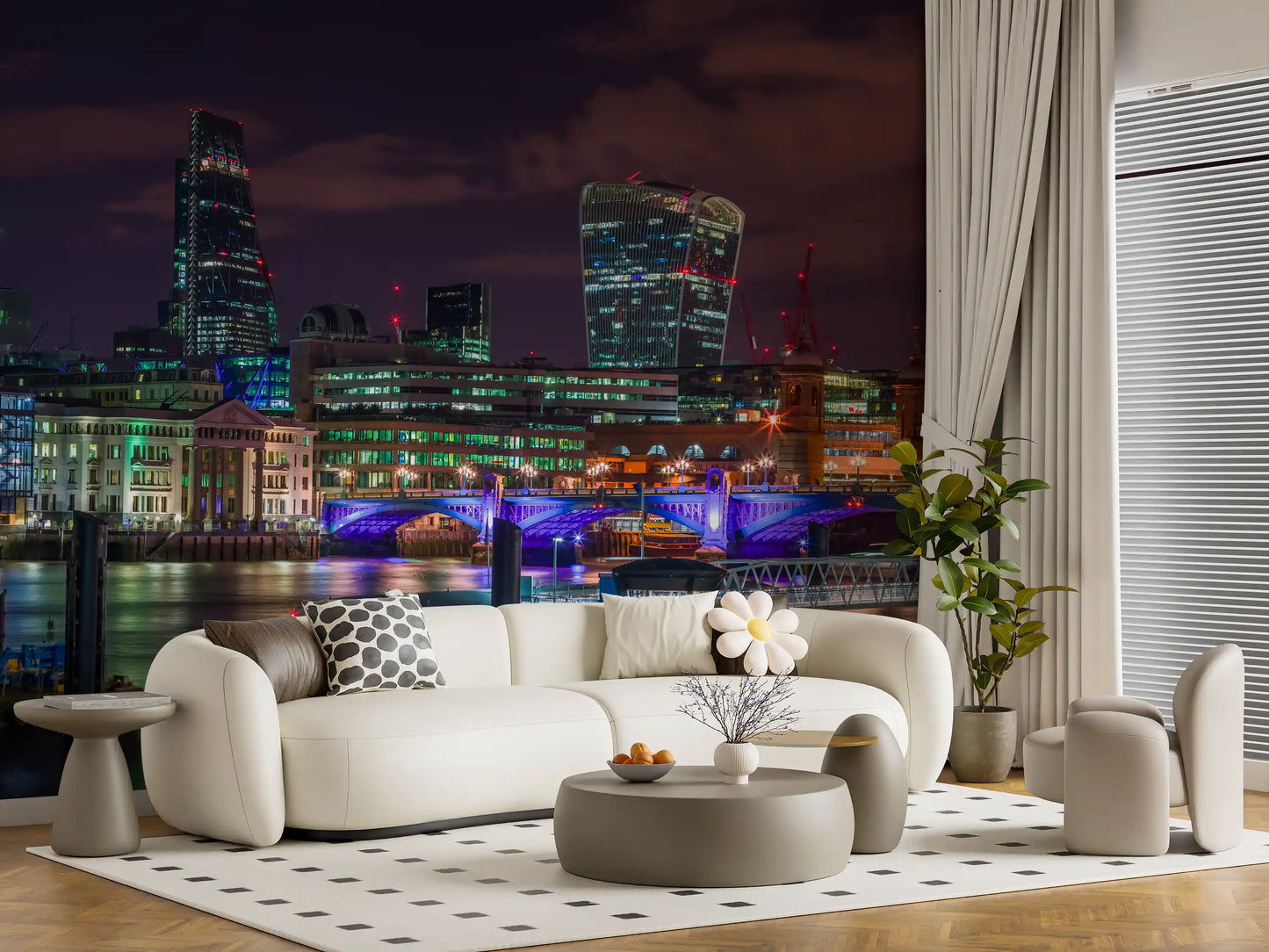 Evening Thames Cityscape Wall Mural